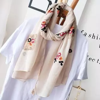 Тонкий шелковый шарф для защиты от летнего солнца. 180*90cm чёрный