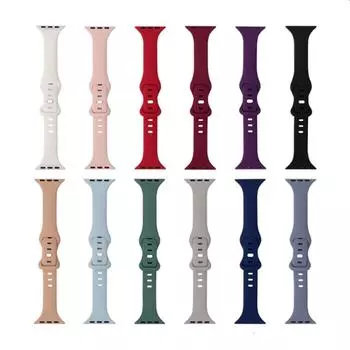 Тонкий силиконовый ремешок для Apple Watch Series 9, 8, 7, 6, 5, 4 SE 38, 42 мм, ремешок для iWatch Ultra 40, 44, 49 мм, аксессуары для браслетов 38 40 41mm белый