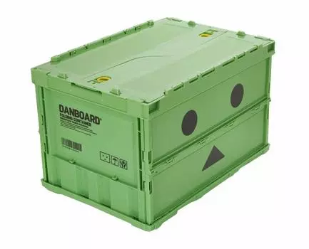 Тонкий складной контейнер TRUSCO Danbo TRC50BADNBGN с замком на крышке, зеленый ящик для хранения вещей