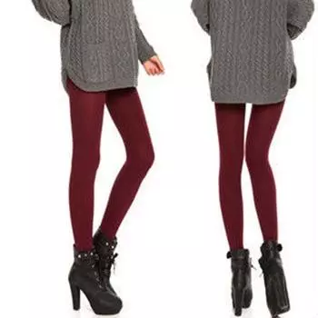 Тонкий теплый флис для женщин бесшовные эластичные колготки женские чулки зимние леггинсы navy blue-Style C