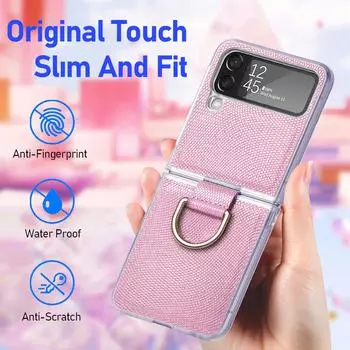 Тонкий тонкий матовый чехол для Samsung Galaxy Z Flip4 Flip 4 5G Flip3 Flip 3 Чехол для кольца на пальце для чехлов Samsung Flip4 for Samsung Z Flip 4 красный