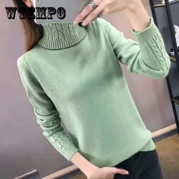 Женский свитер с высоким воротником XL