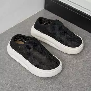 Тонкий верх, легкая сетчатая поверхность, дышащая мягкая подошва, нескользящая и износостойкая, легко надевать и снимать, льняная подошва, сетчатая обувь с одной педалью 34-35 standard code