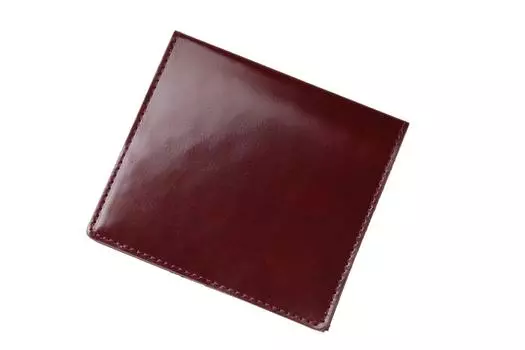 Тонкий зажим для денег из кожи, тонкий, сделано в Японии, бордовый [Abrasus]