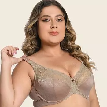 Тонкий жаккардовый кружевной бюстгальтер большого размера с полной чашкой, сексуальное нижнее белье для толстой сестры 75D /34D античная латунь