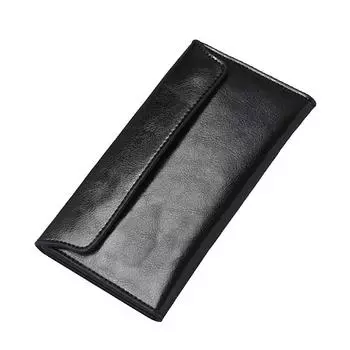 Тонкий женский кошелек из натуральной кожи, женские длинные кошельки для монет, женские кошельки, женские кошельки, кошелек Vallet чёрный