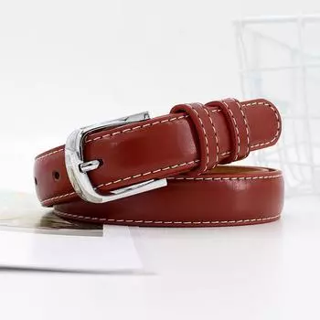 Тонкий женский ремень с пряжкой-пином, студенческий тренд, украшение для джинсов, женский ремень