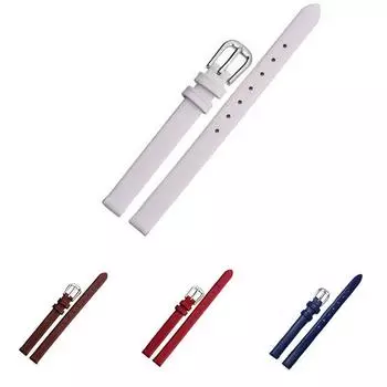 Тонкий женский ремешок для часов из натуральной кожи, браслет, ремешок на запястье с пряжкой 6mm красный