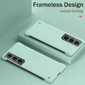 Тонкий жесткий безрамочный чехол для телефона из ПК для Samsung Galaxy S23 S22 S21 Ultra S20 FE S21 Plus, чехол Galaxy Note 20, ультраматовые чехлы Samsung S20 FE розовый