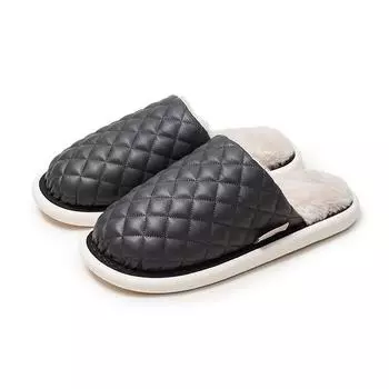 тонко настроенные мужские хлопковые тапочки осень и зима пара домашние комнатные теплые офисные деревянный пол защита от брызг воды нескользящие женские 36-37