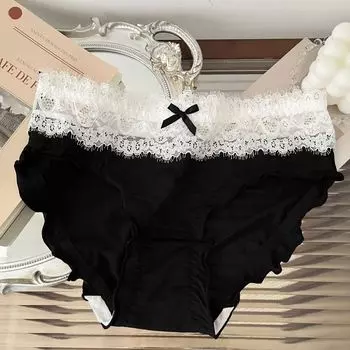 Тонкое дышащее нижнее белье Ice Silk бесшовное нижнее белье женские трусы средней талии сексуальные кружевные женские трусики-бикини M розовый