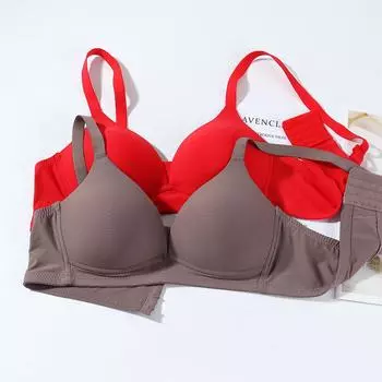 Тонкое, не содержащее стали, удобное и дышащее нижнее белье собирает сексуальное нижнее белье, большая грудь показывает маленькие бока, мягкий хлопковый бюстгальтер для мамочек для женщин 34 yards/75B чёрный