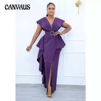 Тонкое нерегулярное длинное платье, сексуальное, темпераментное, пригородное, с высокой талией, платье больших размеров для женщин