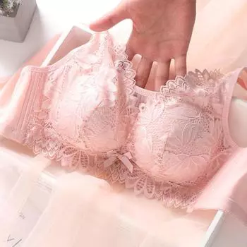 Тонкое нижнее белье без стального кольца, женский непровисающий бюстгальтер для грудного вскармливания с американской спиной, небольшой бюстгальтер для показа большой груди 36/80BC зелёный