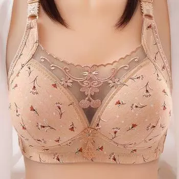 Тонкое нижнее белье большого размера, женский бюстгальтер без стальных колец, непровисающий, регулируемый кружевной бюстгальтер с верхней поддержкой 44/100C