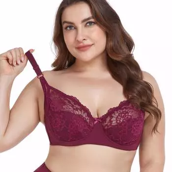 Тонкое нижнее белье большого размера, сексуальное, со стальной регулировкой по краю, женский бюстгальтер, удобный и впитывающий пот кружевной бюстгальтер. 48/110D чёрный