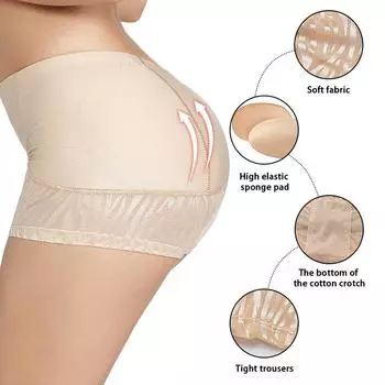 Тонкое нижнее белье с низкой талией и подтяжкой ягодиц с губчатым ковриком Fengqi для формирования бедер M чёрный