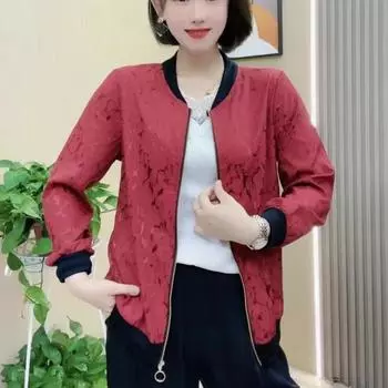Тонкое пальто для мамы, весенняя новинка, имитация шелка, модный кардиган, одежда для женщин среднего и пожилого возраста, большой размер, свободная бейсбольная майка XL чёрный
