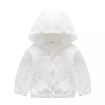 Тонкое пальто Meanbear для мальчиков и девочек, дышащее солнцезащитное средство на молнии с капюшоном 150