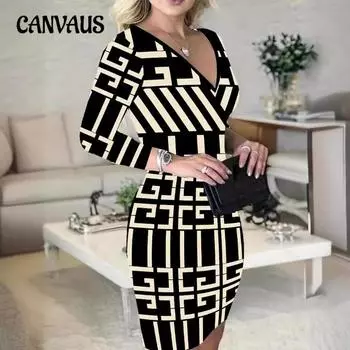 Тонкое платье Осеннее женское клетчатое платье с v-образным вырезом на шнуровке, сексуальное платье на бедрах S чёрный/зелёный