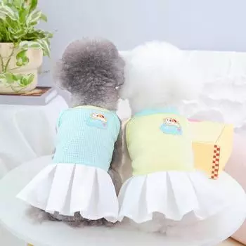 Тонкое платье принцессы для собак, тонкая работа, превосходный летний пуловер для щенков XL небесно-голубой