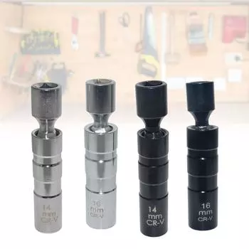 Тонкостенные вертлюги 14 мм 16 мм, магнитная розетка для свечей зажигания, привод 3/8 дюймов, 12-точечная розетка для снятия свечей зажигания для мотоцикла C