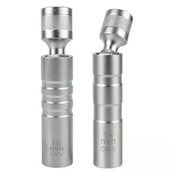 Тонкостенный 12-угольный гибкий торцевой ключ, торцевая головка для свечей зажигания, универсальный шарнир, инструмент для ремонта автомобиля с магнитом 14 мм 16 мм