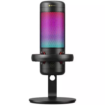 TONOR TC320 игровой USB-микрофон с управлением для конденсаторного компьютера ПК-микрофон с подставкой черного цвета, RGB/Gain Streaming, чёрный