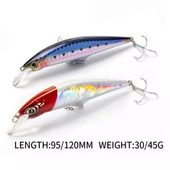 Тонущая приманка для ловли рыбы Minnow 45G 120Mm Bass Baits Seabass Pike Isca Artificial Pesca Accesorios Mar Peche En Mer Leurre