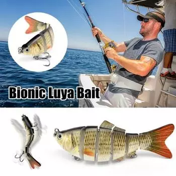 Тонущая рыболовная приманка 10 см/19,4 г с острым крючком, 6-секционная многошарнирная приманка для плавания, реалистичные 3D глаза, искусственная жесткая приманка, аксессуары для рыбалки на открытом воздухе