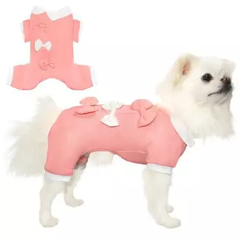TONY HOBY Dog 4 Legged Soft с милой собакой Dog Dog Dog Small Winter Comboalls Одежда, Пижамы, Бантик, Одежда, Комбинезон, Комбинезоны, Собаки, Весна, Лето,