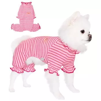 TONY HOBY Dog Waffle Cotton Lace Dog Small Dog Собака для зимы Одежда, Пижамы, Ткань, Мягкая, Дизайн, Комбинезон, Одежда, Комбинезоны, Домашняя одежда, Рубашки,