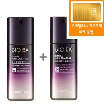 Tony Moly Bio EX Homme All-in-One Fluid + Бесплатный подарок/Маска Gold 24k Snail, упаковка из 10 шт.