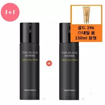 Tony Moly Genuine 2 Pieces Black Homme All-in-One Fluid + Gold 24k Snail Foam
