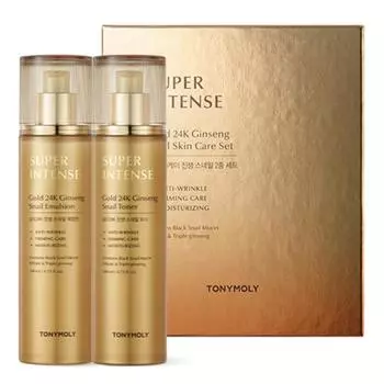 Tony Moly Super Intense Gold 24K Ginseng Snail Toner 140 мл + Emulsion 140 мл набор, 1 шт.