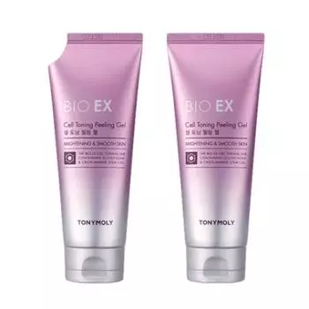 [Tony Moly] Тонизирующий пилинг-гель Bio EX Cell 120 мл, 2 шт. + бесплатный подарок/упаковка из 5 масок с экстрактом улитки 24 карата золота