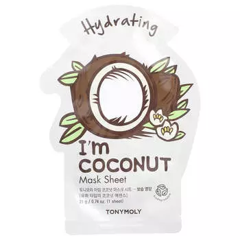 TonyMoly, I m Coconut, Hydrating Beauty Mask Sheet, 1 sheet, 21g (0.74oz)
