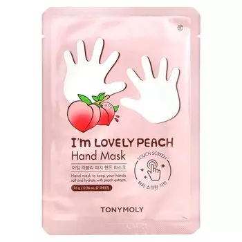 TonyMoly, I m Lovely Peach, маска для рук, 1 пара, 16 г (0,56 унции)