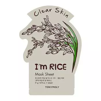 TONYMOLY I m RICE Mask Sheet Clear Skin Очищающая тканевая маска для лица с экстрактом риса