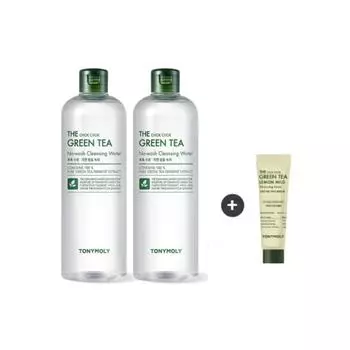 Tonymoly Увлажняющая вода для умывания с зеленым чаем 500 мл + Пенка для умывания с зеленым чаем и лимоном 10 мл FREE