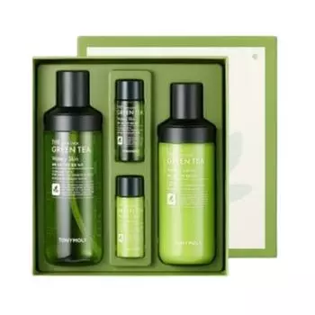 TONYMOLY The Chok Chok Green Tea Увлажняющий набор из 2 предметов (В комплект входит дорожный лосьон и средство для кожи объемом 20 мл) Корейский уход за кожей, увлажняющий набор с зеленым чаем 2Piece Set(20ml+20ml gift