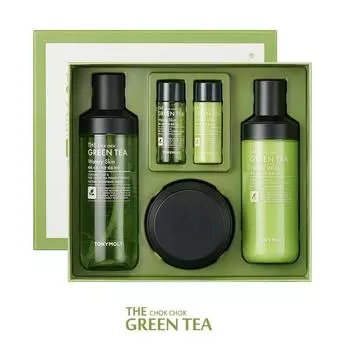 TONYMOLY The Chok Chok Green Tea Watery Skin Care НАБОР из 3 шт. (Тонер+лосьон+крем)