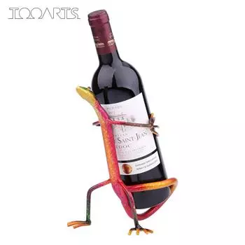 TooARTS Gecko Винная полка Металлическая скульптура Домашнее украшение интерьера Ремесло