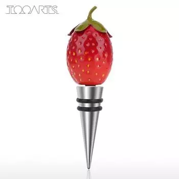 Tooarts Клубничная пробка Железная пробка для бутылки вина Герметичное уплотнение Декоративная клубничная пробка Современная красный