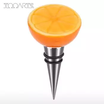 Tooarts Лимонная пробка Железная пробка для бутылки вина Герметичное уплотнение Декоративная лимонная пробка Современное вино оранжевый