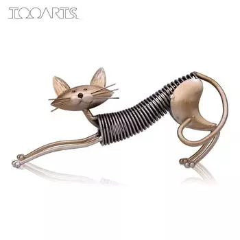 TooARTS Металлическое железное искусство Весенний кот Современная скульптура Рождественский подарок Украшения