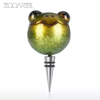 Tooarts пробка-лягушка, пробка для бутылки вина, железная пробка для животных, герметичное уплотнение, декоративная пробка с совой для вина темно-зеленого