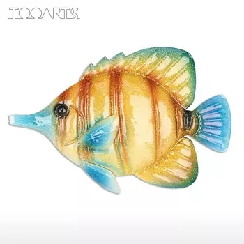 Tooarts Тропическая рыба Настенный железный настенный декор Креативный орнамент Ремесло