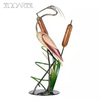 Tooarts Wild Crane Винная полка Настольная декоративная винная стойка Прочный железный материал Дисплей и магазин разноцветный