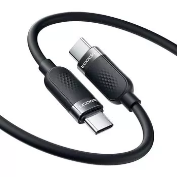 Toocki USB C кабель 2M 60W силиконовый кабель черный PD/QC кабель быстрой зарядки типа C Не спутывается Предотвращение отключения зарядного кабеля В комплекте с кабелем